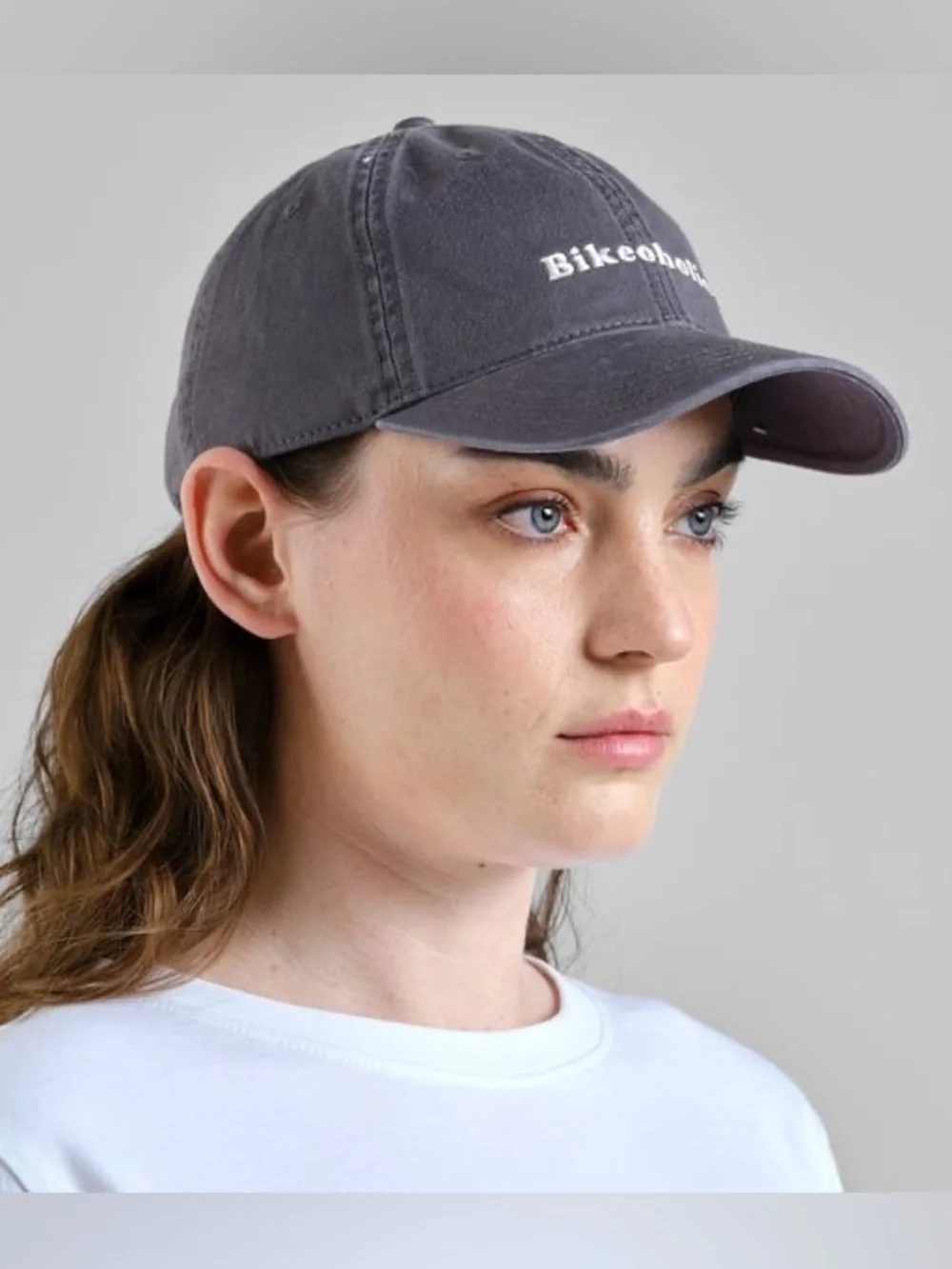 NWT Dedicated Bikeaholic Dad Hat Gray Embroidered Baseball Cap Adjustable Unisex
